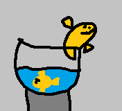 Proud goldfish and sad bubblehead.png