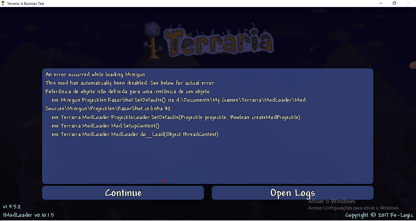 Tmodloader Minigun Mod Error Please Anyone Help Me Terraria Community Forums
